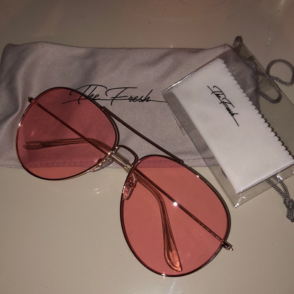 Never worn before pink Aviator sunglasses